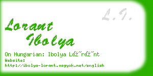 lorant ibolya business card